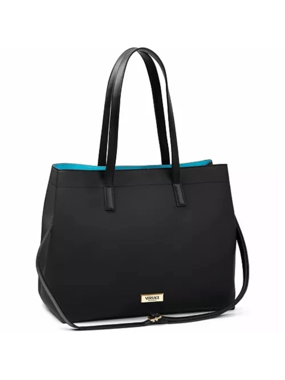 New Versace Parfum Fragrance Women Large Tote Shoulder Zipper Bag Black